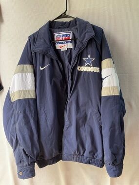 Nike Dallas Cowboys Navy Blue Bomber Jacket with White Accents